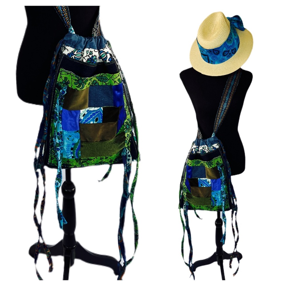 Handmade Patchwork Crossbody Boho Bag UNISEX - Picture 3 of 8